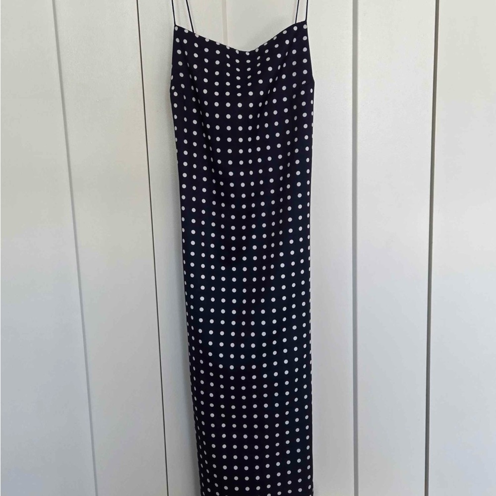 Navy and White Polka Dot Dress
